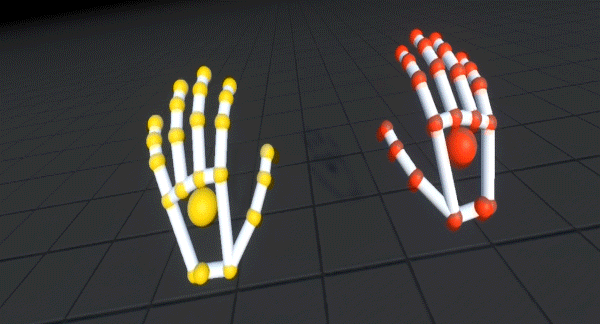 Hand tracking via leap motion